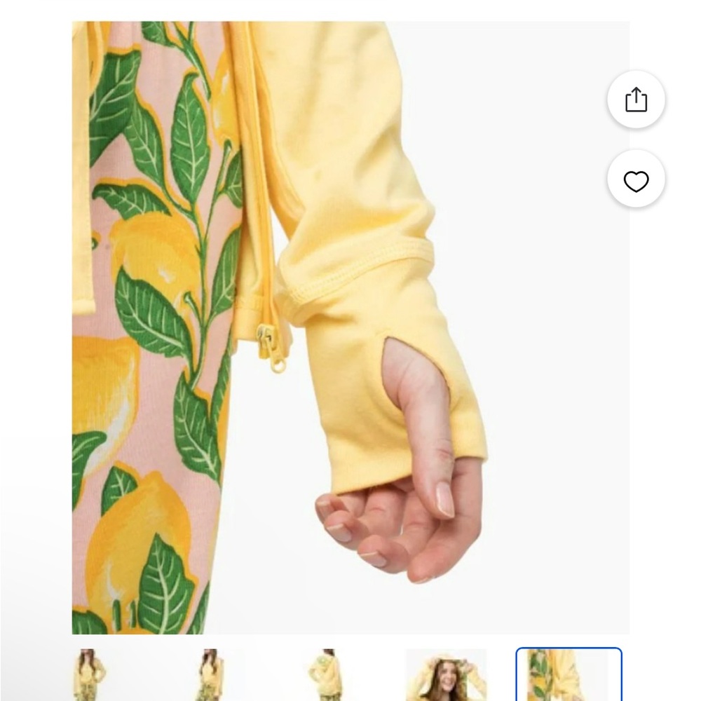 munki munki Lemon Print Pajama Set in Yellow and Green and pink - Picture 2 of 7